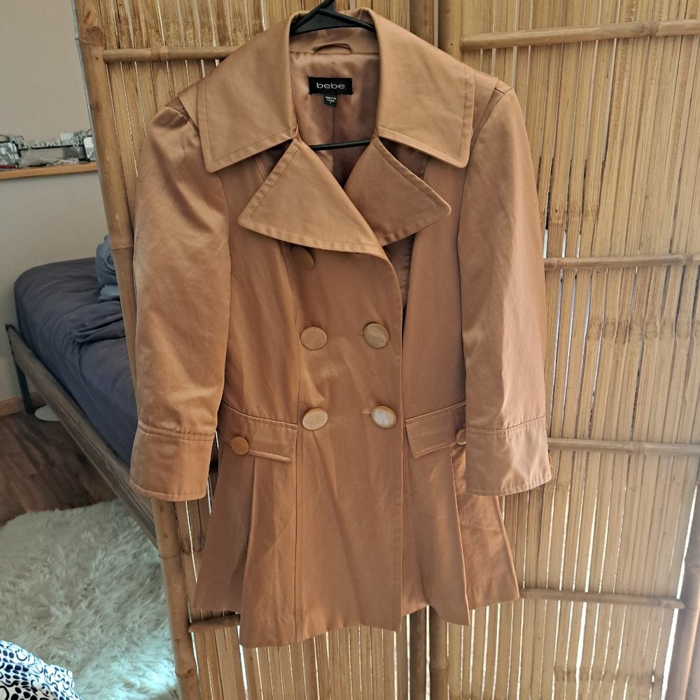 bebe gold flare party jacket